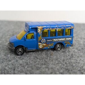 2014 MATCHBOX GMC SCHOOL BUS MICHAEL'S HOLLYWOOD TOURS BLUE DIECAST 3" VEHICLE